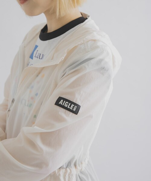 THE GOODLAND MARKET（ザグッドランドマーケット）の「AIGLE　超軽量 撥水 UVカット フーディショートジャケット（テーラードジャケット・レディース・LAIT/LILAS・36/38）」の8枚目の写真