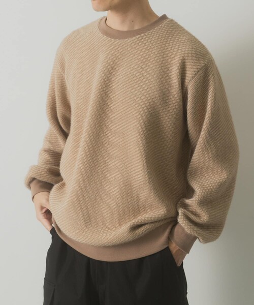 ITEMS URBANRESEARCH（アイテムズ アーバンリサーチ）の「フェザーヤーン クルーネック ニットソー（Tシャツ/カットソー・メンズ・MOC/YEL/BLK・M/L）」の12枚目の写真