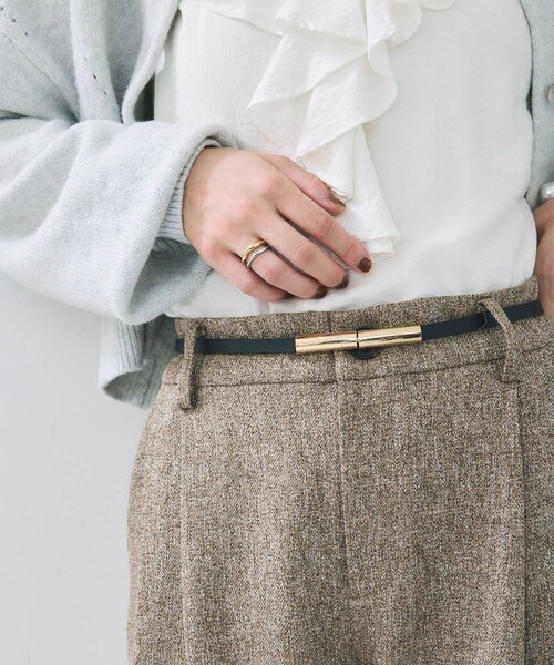 VIS（ビス）の「10mm幅ナローベルト（ベルト・レディース・ブラック/キナリ/ダークブラウン・F）」の5枚目の写真