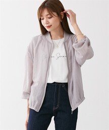 nissen | エステルボイルワッシャーブルゾン(ノーカラーコート)