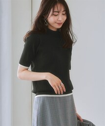 7days Life Styling | 【毛玉になりにくい】洗えるワイドリブ5分袖ハイネックニット（もちもち綿混）（セットアップ対応）(ニット/セーター)