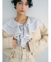 LAGUNAMOON | ツイードライクノーカラーデニムジャケット(デニムジャケット)