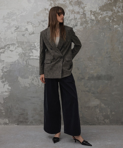 ADAM ET ROPE'（アダムエロペ）の「【EMOELLE】シルクネップテーラードジャケット（テーラードジャケット・レディース・ダークブラウン系/ベージュ/ベージュ系・36/38）」の19枚目の写真