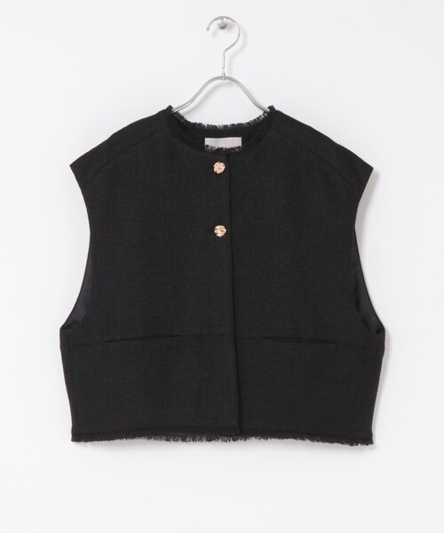URBAN RESEARCH ROSSO（アーバンリサーチロッソ）の「CHIGNON　ツイードショートベスト（ベスト・レディース・CAMEL/BLACK・Free）」の10枚目の写真
