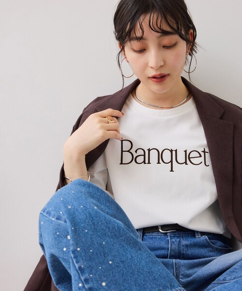 VIS（ビス）の「ロゴ＆フォトアソートプリントロンT（Tシャツ/カットソー・レディース・チャコール/ホワイト/ホワイト系・F）」の7枚目の写真