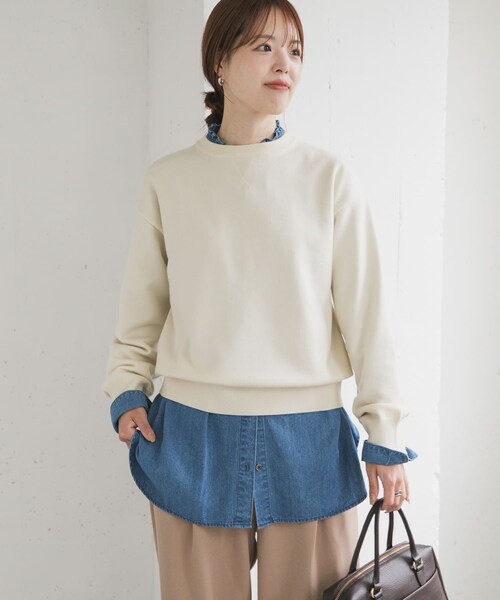 URBAN RESEARCH DOORS(アーバンリサーチドアーズ)の「『仁村紗和さん着用』『UR TECH 200日ニット』スウェットライクプルオーバー(ニット/セーター・レディース・L.GRAY/MINT/ORANGE/BROWN/OFF/D.RED/杢CHARCOAL・M)」の9枚目の写真