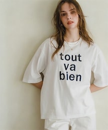 Maison INNESS | 綿100%立体ロゴ刺しゅうルーズシルエットこなれTシャツ<大きいサイズ有>(Tシャツ/カットソー)