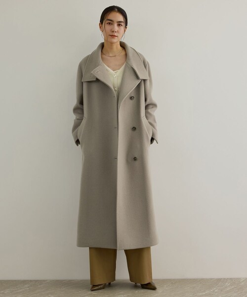 ADAM ET ROPE'(アダムエロペ)の「【WEB限定】スタンドカラー2WAYロングコート(ダウンジャケット/コート・レディース・チャコール/ライトグレー/ブラウン・F)」の10枚目の写真