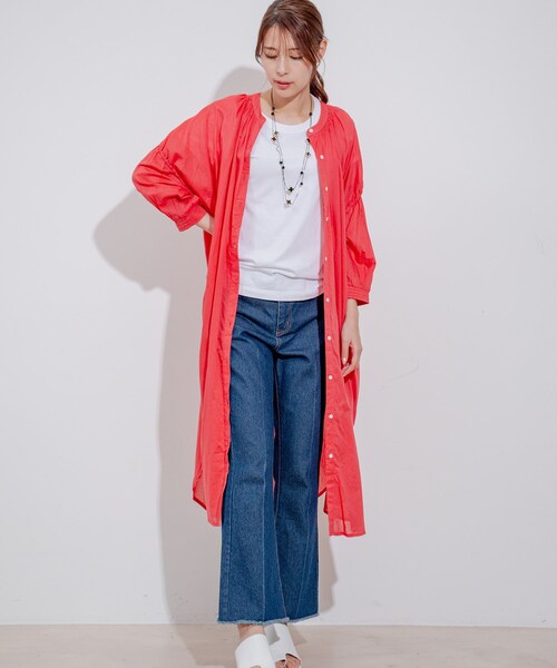 Jayro（ジャイロ）の「インド綿ボイルエリシャーリングワンピース（ワンピース・レディース・ブラック/ブルー/ピンク・M）」の12枚目の写真