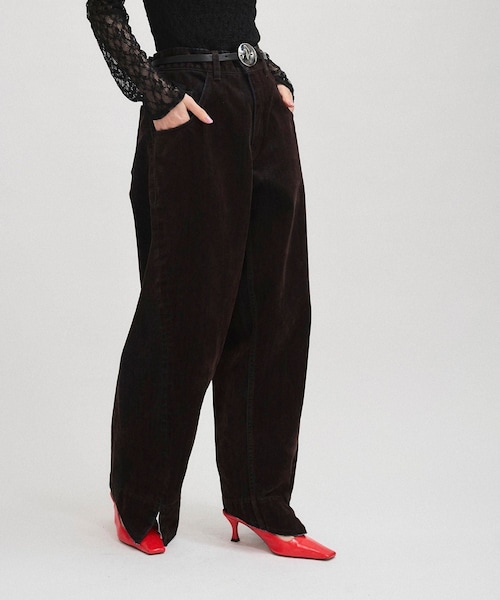 ADAM ET ROPE'(アダムエロペ)の「【サステナブル】・【新色追加】ルーズフィットアジャストデニム(デニムパンツ・レディース・ホワイト/ダークブラウン/サックス/ベージュ系/ブラック/キナリ/ネイビー/ブルー系・34/36/38)」の5枚目の写真