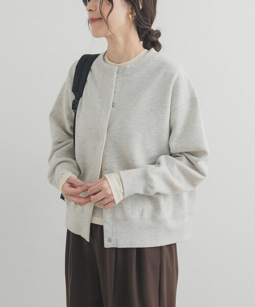 URBAN RESEARCH DOORS（アーバンリサーチドアーズ）の「裏起毛スウェットカーディガン（カーディガン/ボレロ・レディース・OATMEAL/GRAY/CHARCOAL・Free）」の6枚目の写真