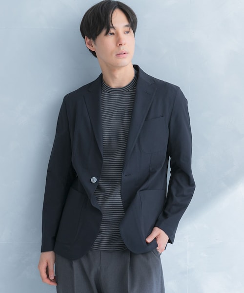 URBAN RESEARCH DOORS（アーバンリサーチドアーズ）の「LIFE STYLE TAILOR　ライトメッシュイージージャケット（テーラードジャケット・メンズ・BEIGE/NAVY・S/M/L/XL）」の2枚目の写真