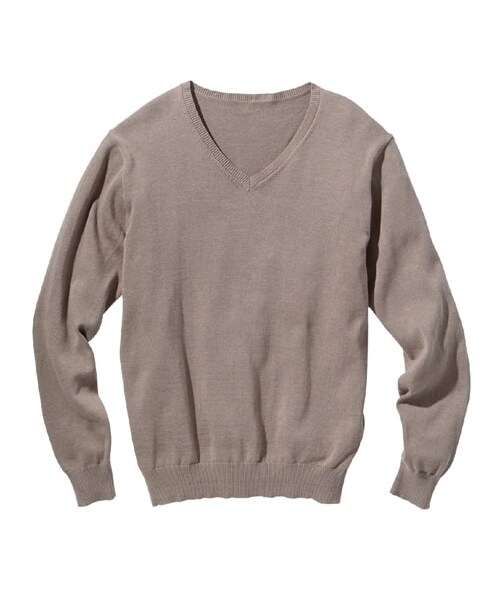 nissen（ニッセン）の「洗える綿１００％Vネックニット（ハイゲージ）【大きいサイズ】（ニット/セーター・メンズ・グリーン系/ネイビー/チャコール/黒/カーキ/グレージュ/ダークブルー・3L/4L/5L/6L/8L/10L）」の19枚目の写真