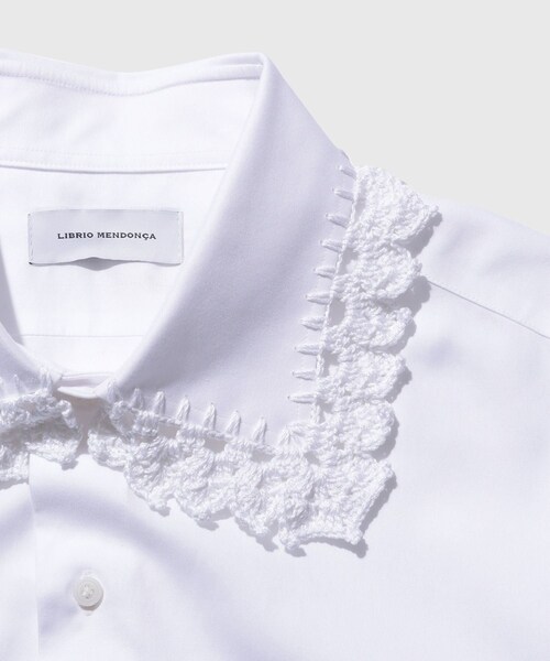 ADAM ET ROPE'（アダムエロペ）の「【LIBRIO MENDONCA/リブリオ メンドンサ】CROCHET COLLOR SHIRT（シャツ/ブラウス・メンズ・ホワイト・L/M）」の12枚目の写真