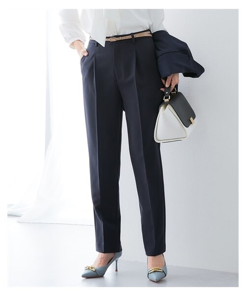 nissen（ニッセン）の「万能センタープレスタックテーパードパンツ（しわになりにくい・速乾・UVカット）（選べる2レングス）（パンツ・レディース・グレー杢/黒/ネイビー・S/M/L/LL/3L/4L）」の14枚目の写真