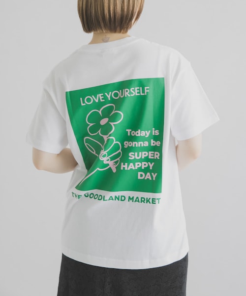 THE GOODLAND MARKET（ザグッドランドマーケット）の「ザ グッドランド マーケット　THE GOODLAND TEE-flower（Tシャツ/カットソー・メンズ・WHITE/BLUE/GREEN/PINK・S/M/L）」の2枚目の写真