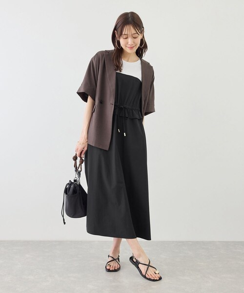 ROPE' PICNIC（ロペピクニック）の「ナイロンビスチェドッキングカットワンピース/UVカット・接触冷感（ワンピース・レディース・ブラック/ベージュ/ネイビー・F）」の7枚目の写真