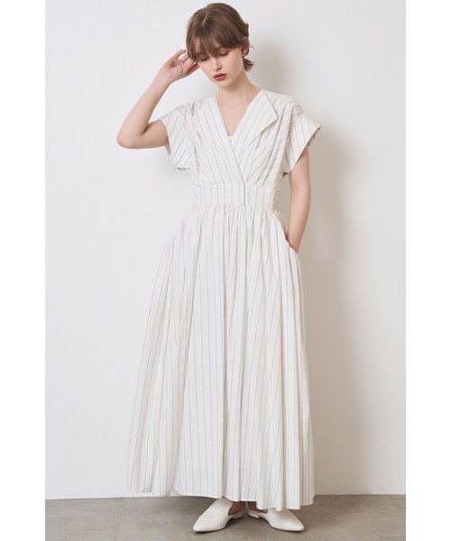 ELENDEEK(エレンディーク)の「OPEN COLLAR SHIRT OP(ワンピース・レディース・チャコールグレー/ベージュ/ミックス・1/2)」の15枚目の写真