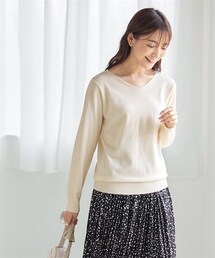 nissen | 大きいサイズ優しい肌触りの定番Vネックニットセーター(ニット/セーター)