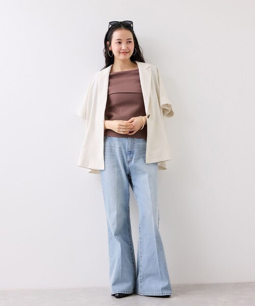 VIS(ビス)の「Light Airyシングルドルマンサマージャケット/UVケア・接触冷感・吸水速乾(テーラードジャケット・レディース・ブラック/キナリ/カーキ系・F)」の20枚目の写真