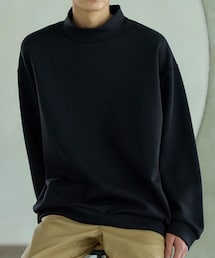 nissen | ダブルフェイスオーバーサイズモックネックトレーナー【大きいサイズ有】(スウェット)