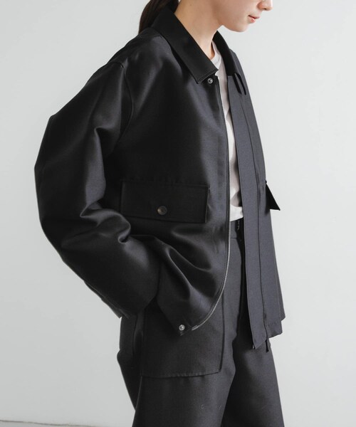 URBAN RESEARCH（アーバンリサーチ）の「new basic　WOOL SILK BOX JACKET（テーラードジャケット・レディース・BLACK・FREE）」の7枚目の写真