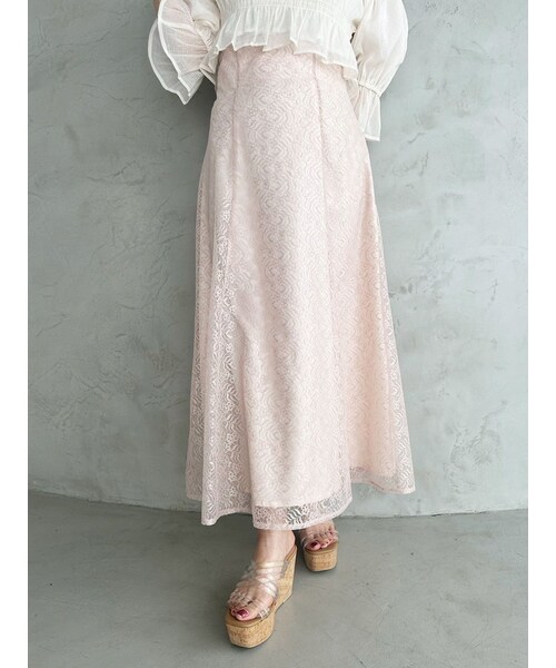 MERCURYDUO（マーキュリーデュオ）の「レースフレアコルセットスカート（スカート・レディース・オフホワイト/ブラック/ベビーピンク・S/M）」の9枚目の写真