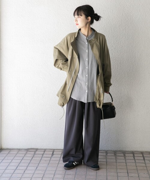 ITEMS URBANRESEARCH(アイテムズ アーバンリサーチ)の「『撥水/防花粉/イージーケア』ミリタリーモッズコート(モッズコート・レディース・BLK/KHK・Free)」の15枚目の写真