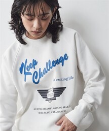 CHIC STYLE | 大きいサイズロゴプリント裏起毛トレーナーシックスタイル(スウェット)