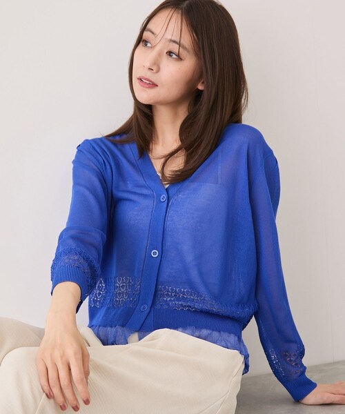 Jayro(ジャイロ)の「裾切替シアーカーディガン(カーディガン/ボレロ・レディース・ブラック/ライトグレー/ホワイト系/ベージュ/グリーン/ブルー/サックス/ピンク系/オレンジ系・F)」の19枚目の写真