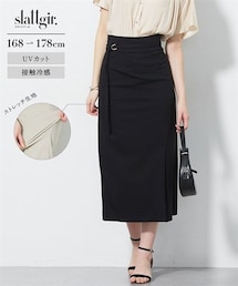 slattgir | 高身長 ハイパーストレッチIラインベルト付スカート(接触冷感・UVカット)(トールサイズ)(スカート)