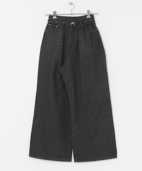 ITEMS URBANRESEARCH（アイテムズ アーバンリサーチ）の「ベルト付ワイドデニム（デニムパンツ・レディース・BLU/BLK・S/M）」の7枚目の写真