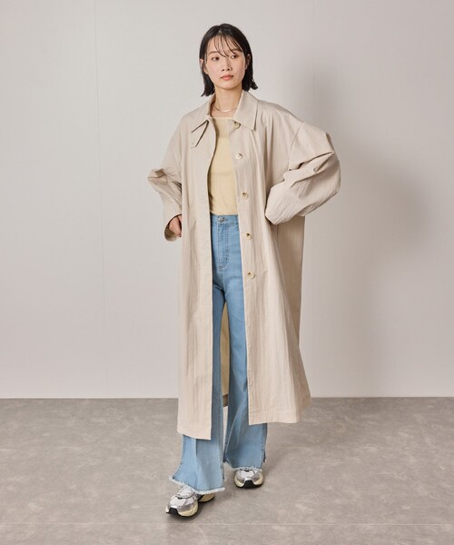 NERGY（ナージー）の「【撥水】ステンカラーロングコート（ステンカラーコート・レディース・ベージュ・F）」の3枚目の写真
