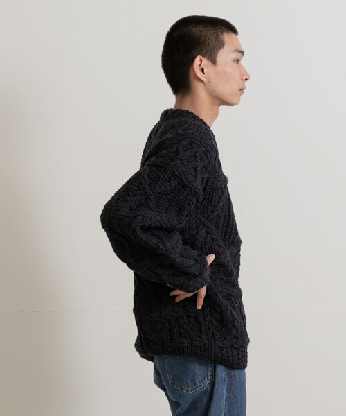THE GOODLAND MARKET（ザグッドランドマーケット）の「米富繊維　CRAZY ARAN PULLOVER-3（ニット/セーター・メンズ・63NAVY/10WHITE・L）」の9枚目の写真