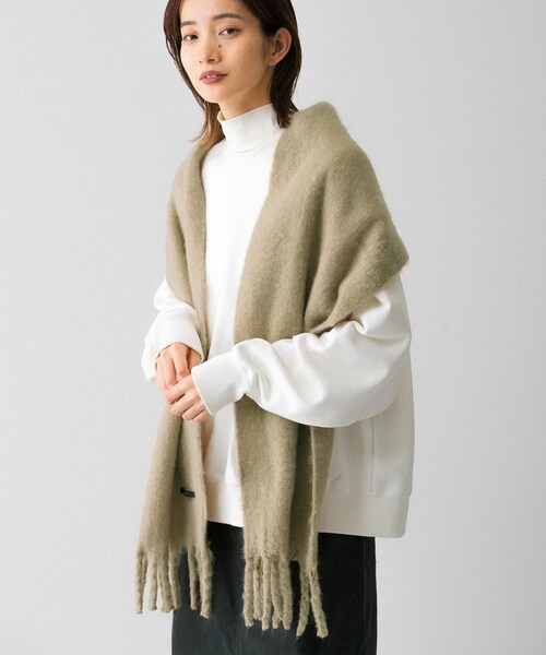 KBF（ケイビーエフ）の「BIGフリンジストール（ストール/ショール・レディース・BEIGE/IVORY/GRAY・one）」の3枚目の写真