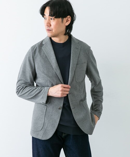 URBAN RESEARCH DOORS(アーバンリサーチドアーズ)の「『イージーケア/速乾』LIFE STYLE TAILOR メランジニットイージージャケット(テーラードジャケット・メンズ・GRAY/NAVY/BROWN・44/46/48/50)」の18枚目の写真