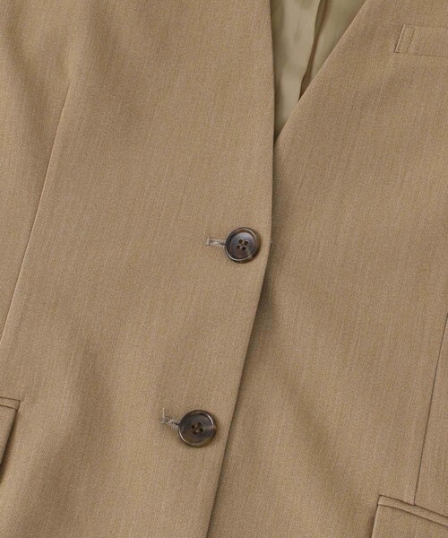 KBF（ケイビーエフ）の「2WAYノーカラージャケット（ノーカラージャケット・レディース・GRAY CHECK/BEIGE/BLUE・one）」の14枚目の写真