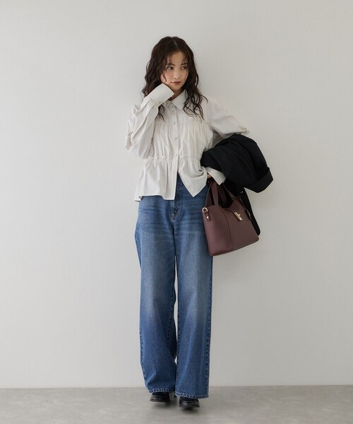 VIS（ビス）の「ビスチェシャーリングシャツ（シャツ/ブラウス・レディース・ベージュ系/グリーン系/ブルー系・F）」の13枚目の写真