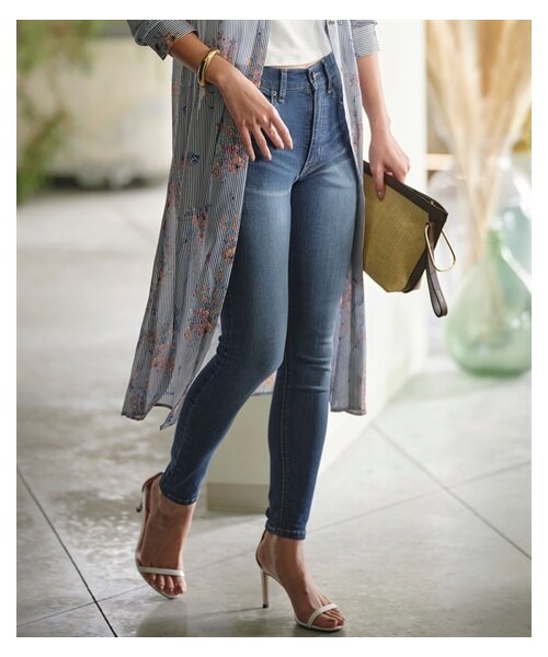 nissen（ニッセン）の「ストレッチデニムスキニーパンツ【ERES BELLA】（デニムパンツ・レディース・ネイビー/ユーズドブルー・M/L/LL/3L）」の15枚目の写真