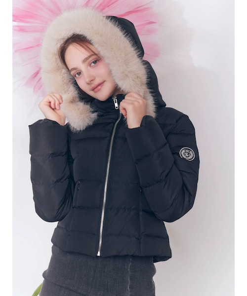 EATME（イートミー）の「キルティングラインダウンブルゾン（ダウンジャケット/コート・レディース・アイボリー/ブラック/ピンク・F）」の4枚目の写真