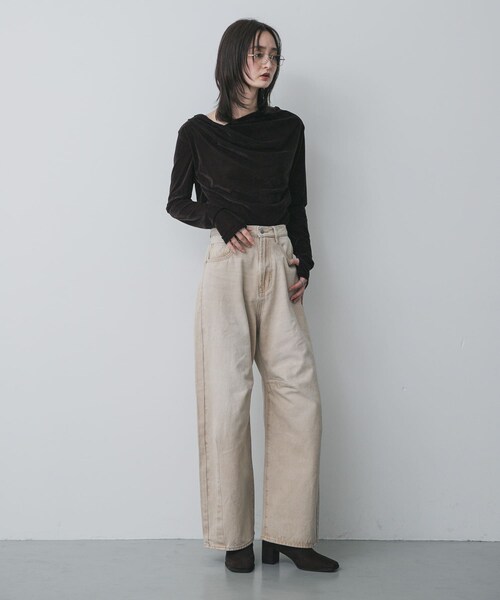 SENSE OF PLACE by URBAN RESEARCH(センスオブプレイスバイアーバンリサーチ)の「ベロアドレープトップ(その他トップス・レディース・IVORY/BROWN/CAMEL・One)」の14枚目の写真
