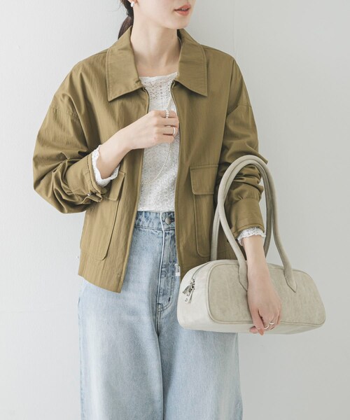 URBAN RESEARCH（アーバンリサーチ）の「コットンナイロンジップブルゾン（ブルゾン・レディース・KHAKI/IVORY・FREE）」の16枚目の写真