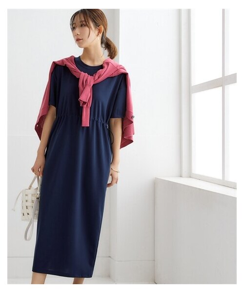 nissen（ニッセン）の「ドロストワンピース（ワンピース・レディース・ライトグレー/ネイビー/ダークグリーン・S/M/L/LL）」の3枚目の写真