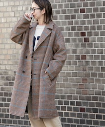 URBAN RESEARCH DOORS | FORK&SPOON　チェックダブルコート(チェスターコート)