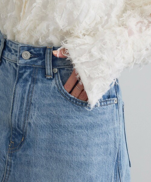 ADAM ET ROPE'(アダムエロペ)の「【WEB限定】リメイクライクデニムスカート(デニムスカート・レディース・オフホワイト/サックス・M/S)」の14枚目の写真