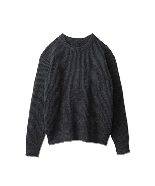 nissen（ニッセン）の「ウォッシャブル畦編クルーネックセーター（ニット/セーター・メンズ・チャコール/杢グレー/ダークグリーン・M/L/LL/3L/4L/5L/6L/8L/10L）」の7枚目の写真