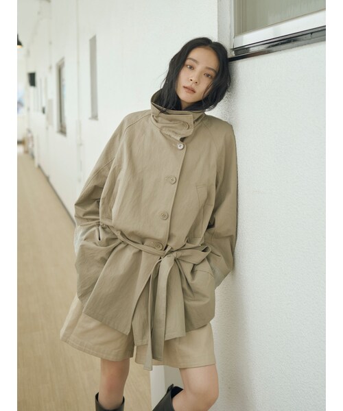 Ungrid（アングリッド）の「スタンドカラーミドル丈トレンチコート（トレンチコート・レディース・ベージュ/カーキ/チャコールグレー・F）」の15枚目の写真