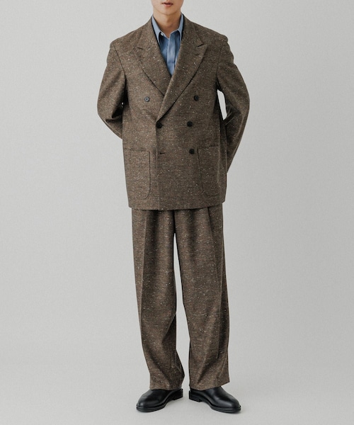 ADAM ET ROPE'(アダムエロペ)の「ハードクロス ダブルブレストジャケット / セットアップ対応(テーラードジャケット・メンズ・ブラック/ダークブラウン系・L/M)」の15枚目の写真