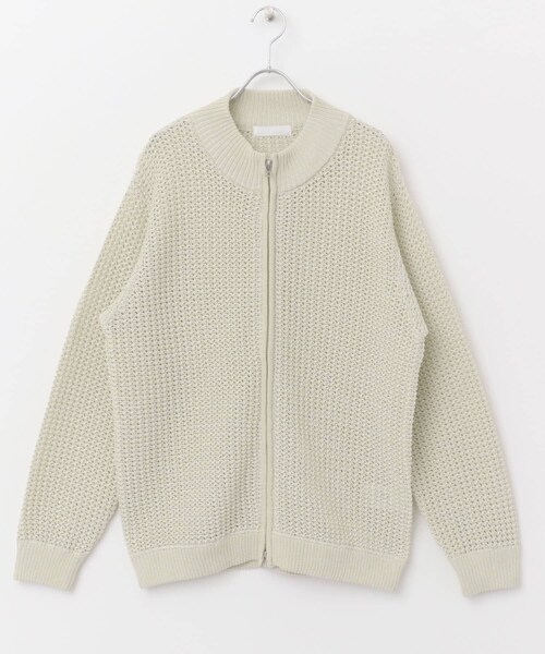 SENSE OF PLACE by URBAN RESEARCH（センスオブプレイスバイアーバンリサーチ）の「『ユニセックス』『洗濯可』シアーメッシュドライバーズカーディガン（カーディガン/ボレロ・メンズ・BLACK/IVORY/MINT・M/L）」の14枚目の写真