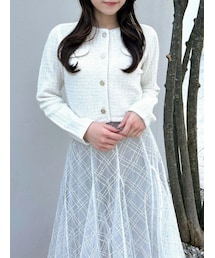 dazzlin | スプリングニットジャケット(ノーカラージャケット)